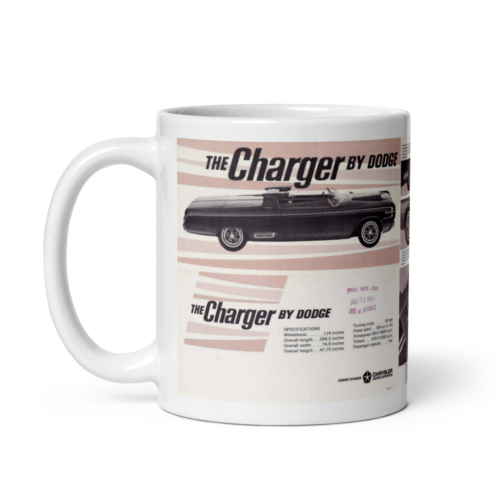 1964 Dodge Charger Sales Folder Coffee Mug Show Car Experimental 426