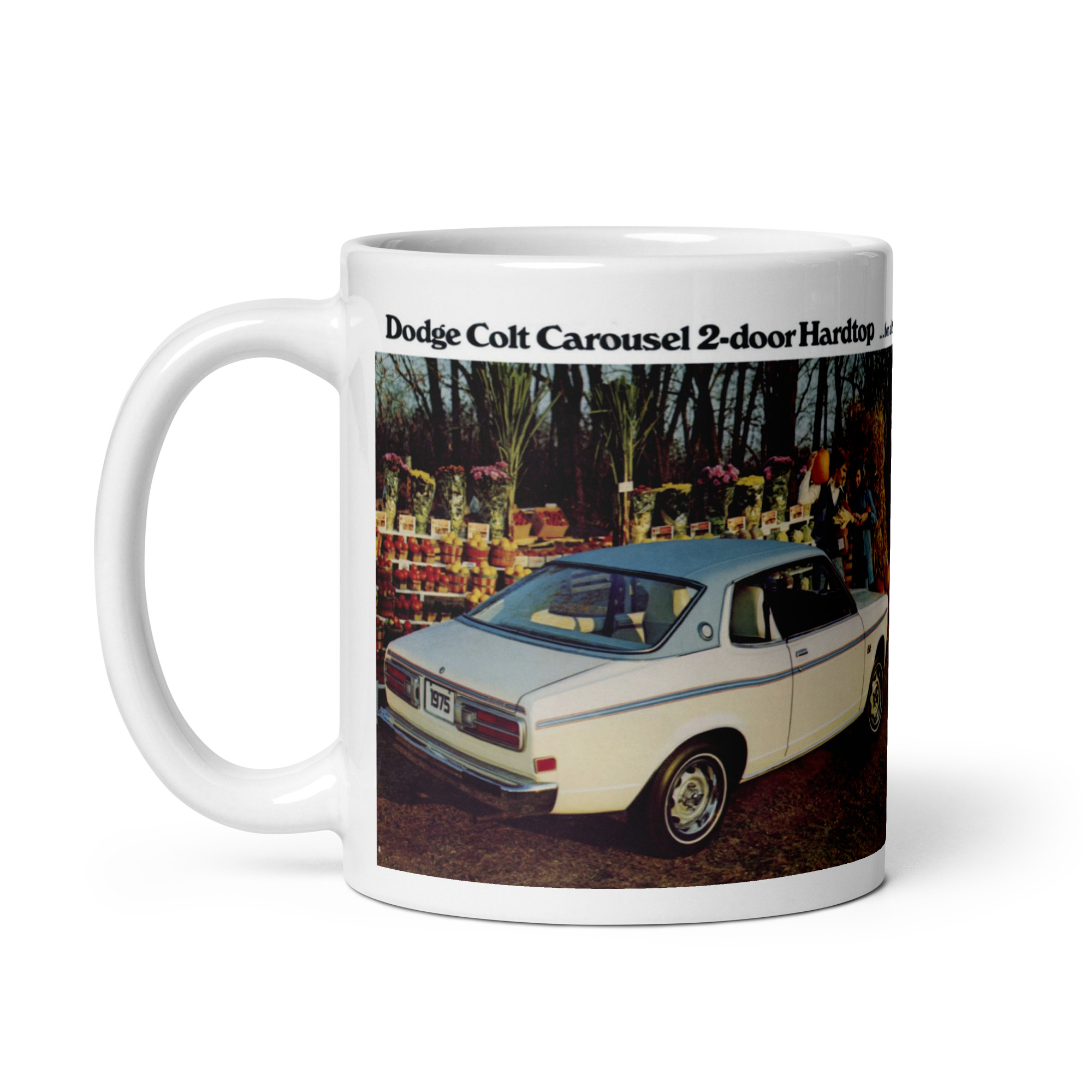 1975 Dodge Colt Sales Brochure Carousel and 2 Door Coupe Coffee Mug - Image 4