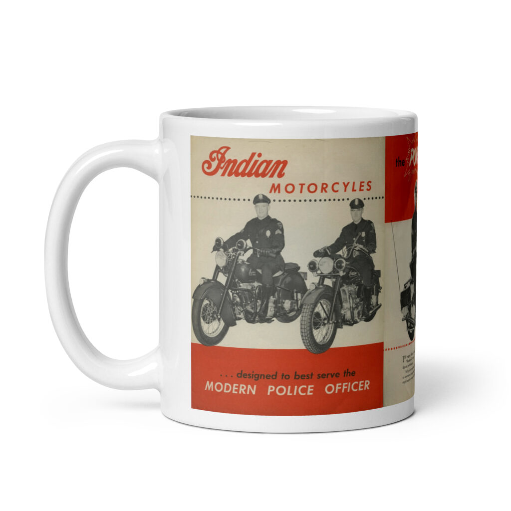 1949 Indian motorcycle Police Sales Brochure Coffee Mug