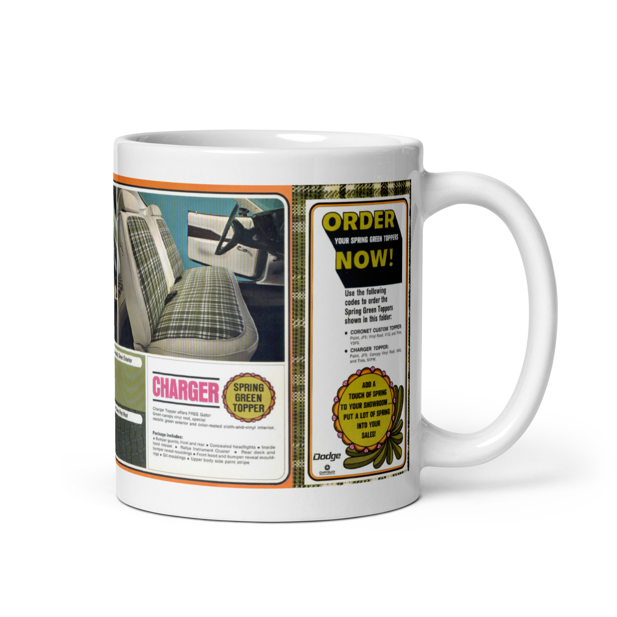 1972 Promo Material Dodge Charger Topper Coffee Mug Spring Gator Grain - Image 3