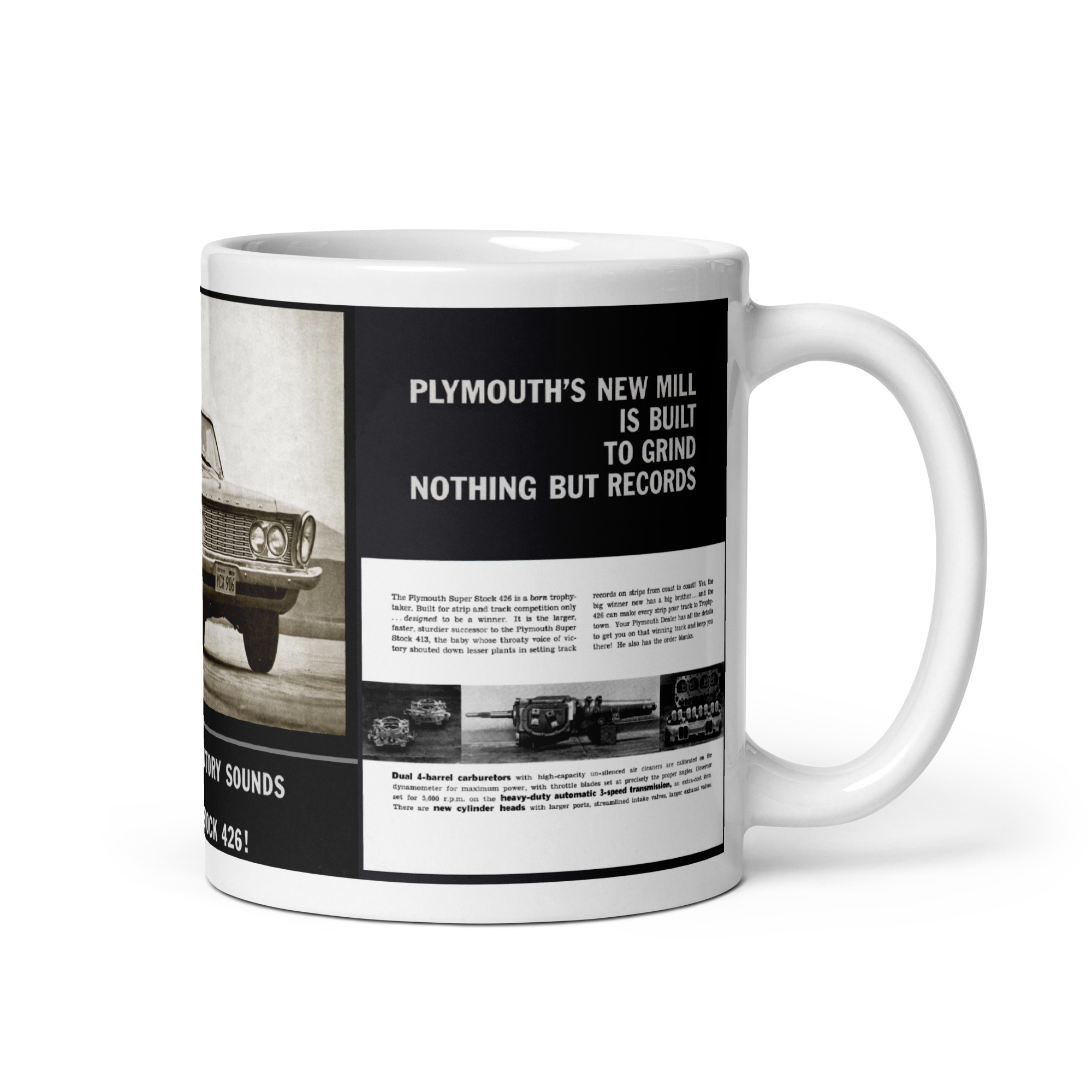 1963 Plymouth 426 Super Stock Chrysler Info Sheets Coffee Mug - Image 3