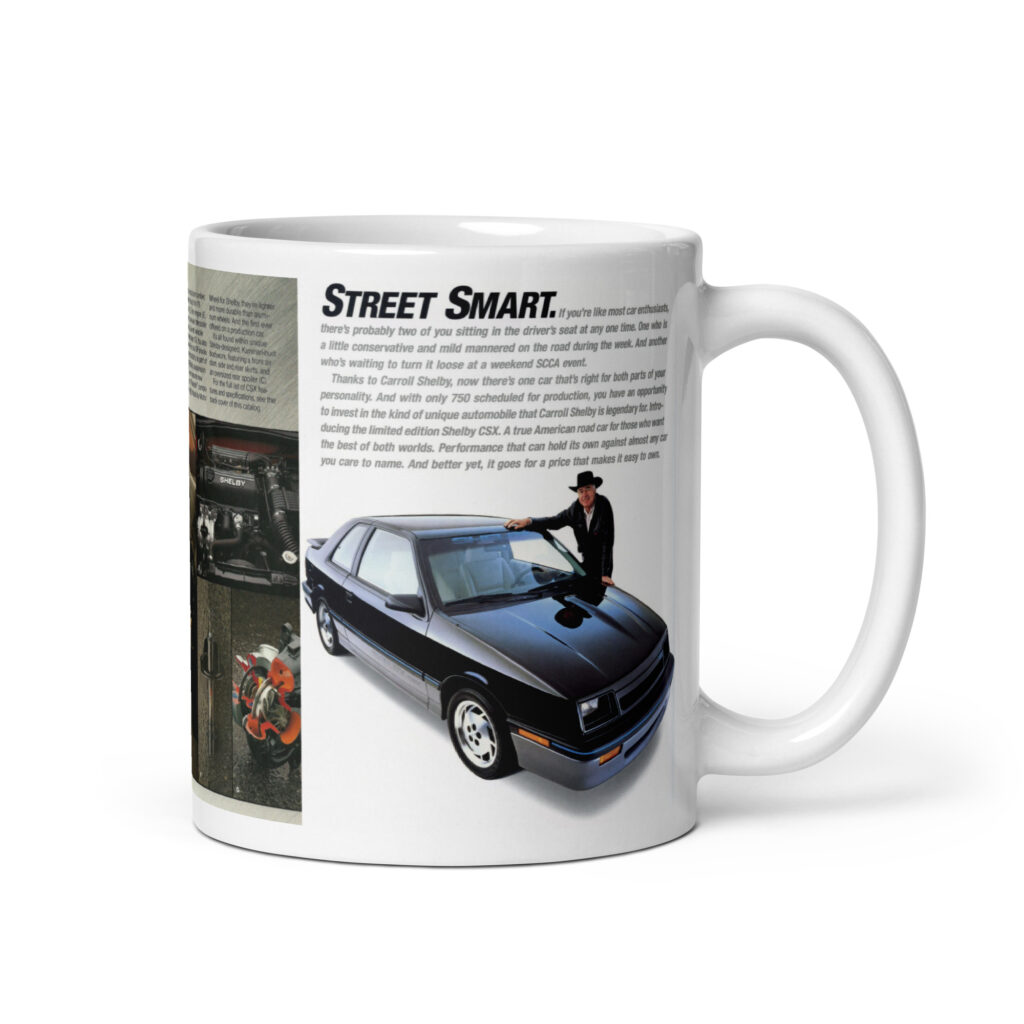 1989 Shelby CSX Sales Brochure and Magazine Ad Coffee Mug 1987
