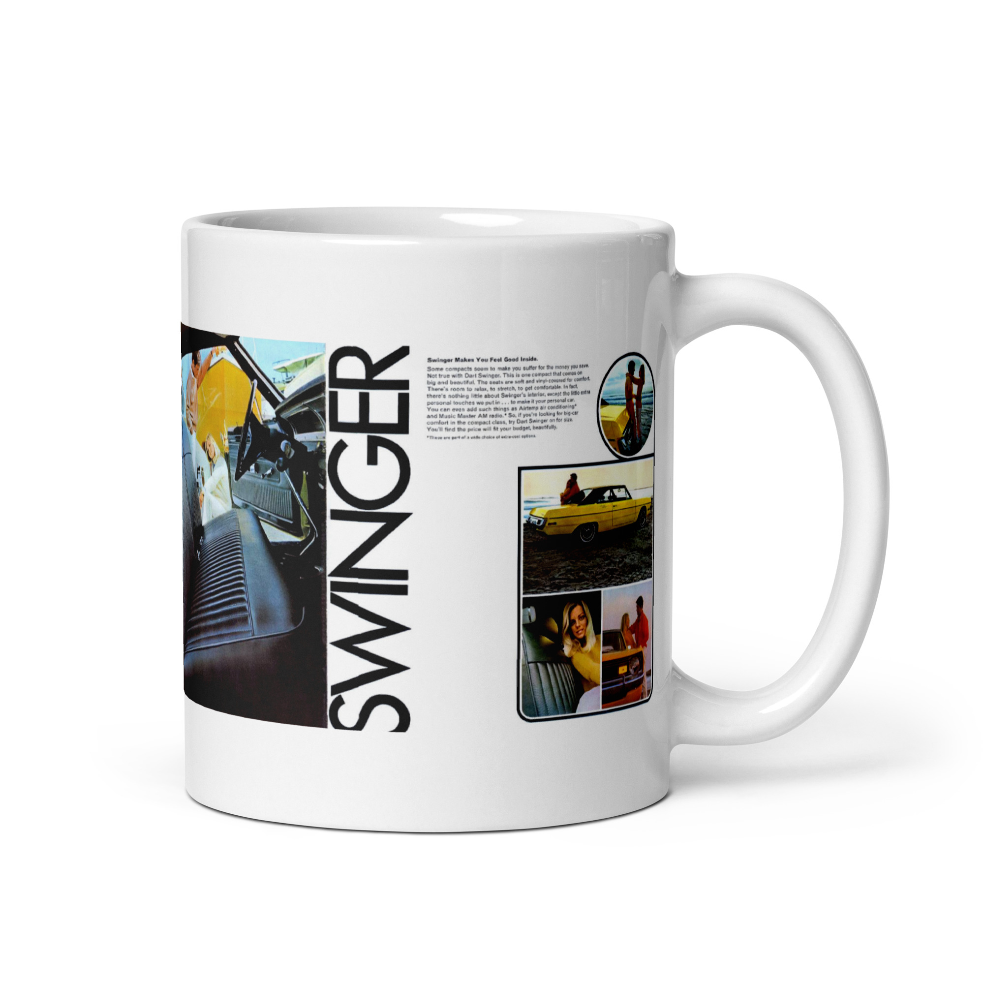 1970 Dodge Dart Swinger Sales Brochure Coffee Mug 4 Speed - Image 3