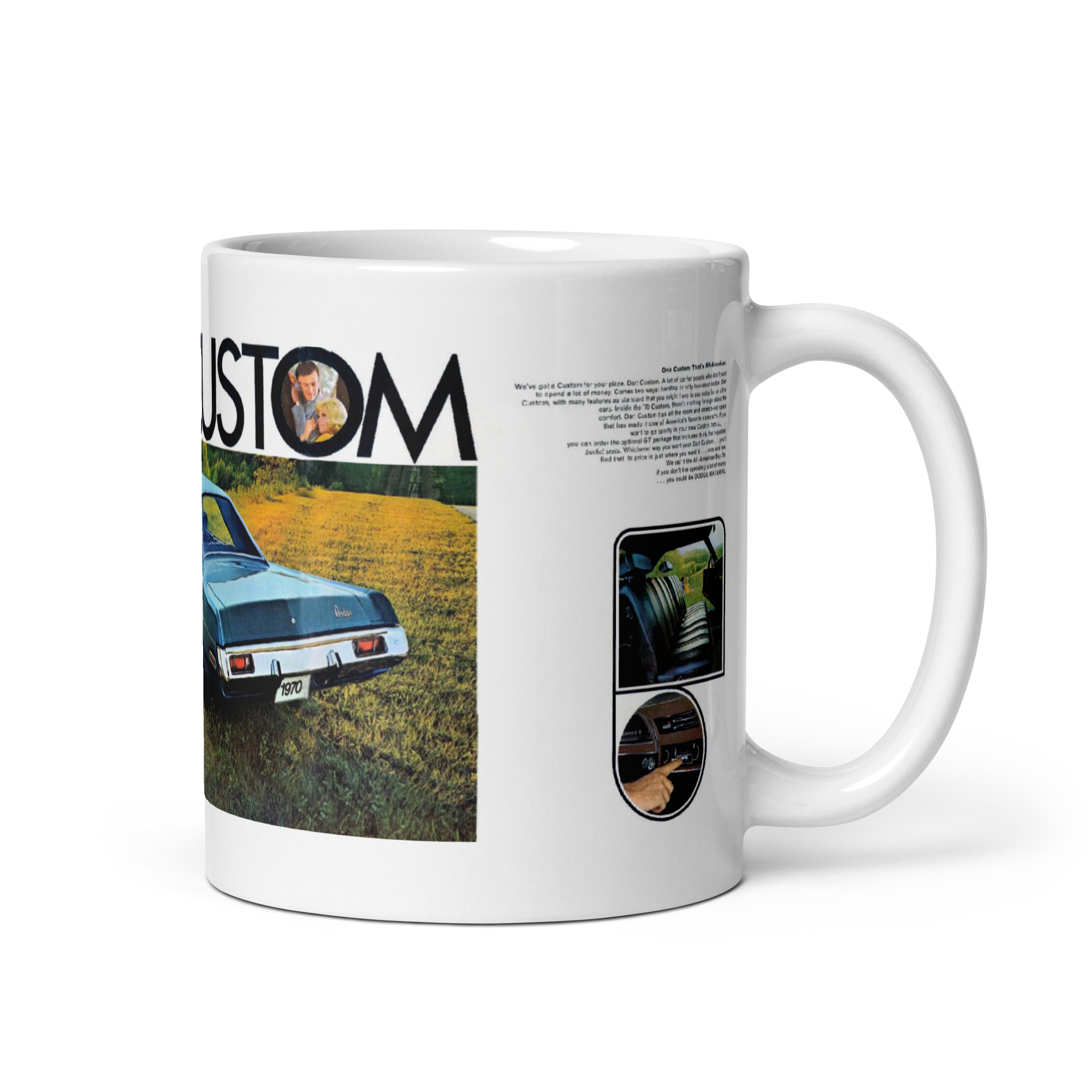 1970 Dodge Dart Custom Sales Brochure Coffee Mug /6 318 - Image 3