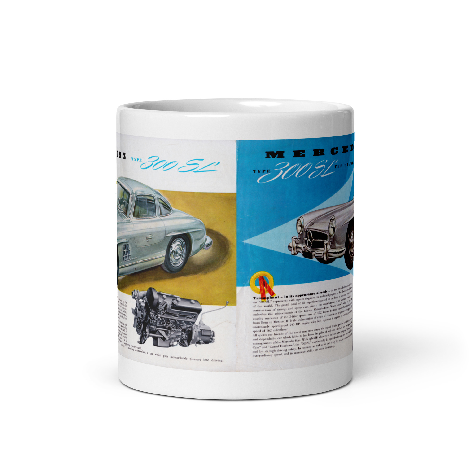 1954 Mercedes Benz 300SL Sales Brochure Coffee Mug 300 SL - Image 4