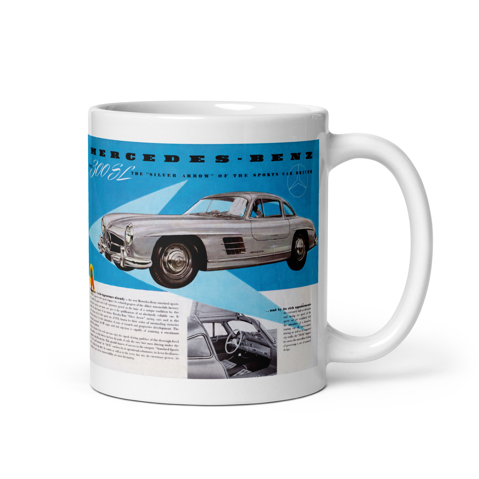 1954 Mercedes Benz 300SL Sales Brochure Coffee Mug 300 SL - Image 2